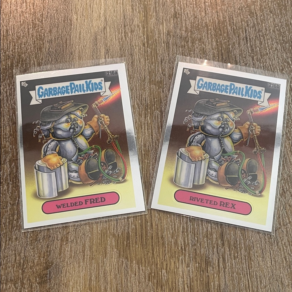 ✨10/$10✨ Garbage Pail Kids Chrome Series 5 Welded Fred and Riveted Rex 216a/216b